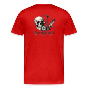 Memento Mori Crâne et Horloge - T-shirt bio Premium Homme - rouge - Dos - Damien (186cm)