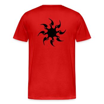startribal - Männer Premium Bio T-Shirt - Rot - Hinten - Damien (186cm)