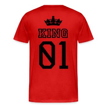 KING - Men's Premium Organic T-Shirt - red - Back - Damien (186cm)