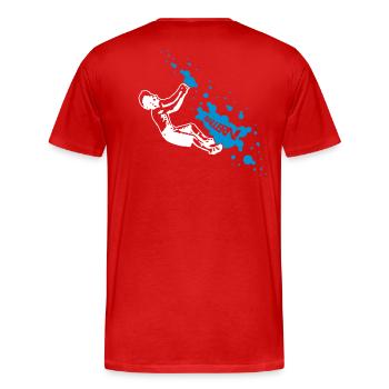 donkey in love - Männer Premium Bio T-Shirt - Rot - Hinten - Damien (186cm)