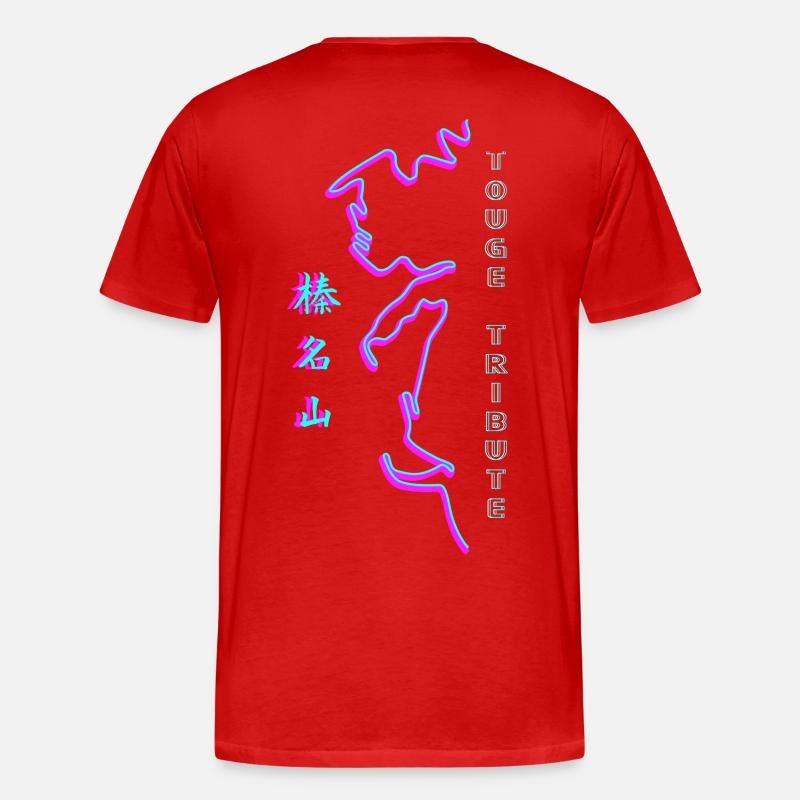 秋名 Akina Touge Synthwave - Männer Premium Bio T-Shirt - Rot