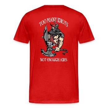 Wikinger Walhalla Krieger - Männer Premium Bio T-Shirt - Rot - Hinten - Damien (186cm)
