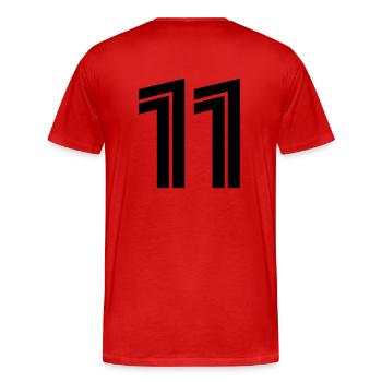 11 - Men's Premium Organic T-Shirt - red - Back - Damien (186cm)