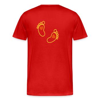 Baby feet - Men's Premium Organic T-Shirt - red - Back - Damien (186cm)