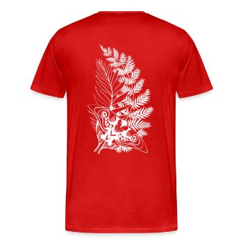 Ellies Tattoo (Tlou2) - Männer Premium Bio T-Shirt - Rot - Hinten - Damien (186cm)