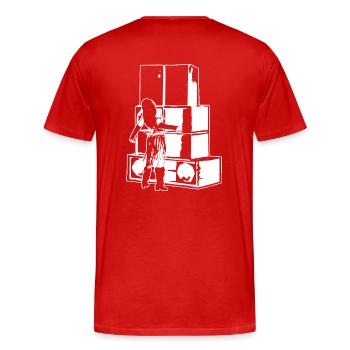 soundsystem fille tekno 23 - T-shirt bio Premium Homme - rouge - Dos - Damien (186cm)