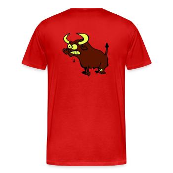 Mad Bull - Men's Premium Organic T-Shirt - red - Back - Damien (186cm)