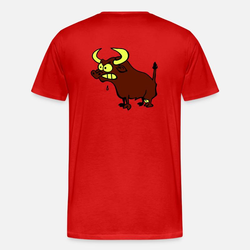 Wütender Stier - Männer Premium Bio T-Shirt - Rot
