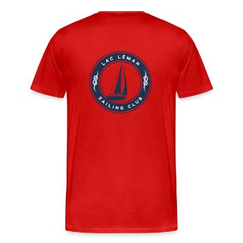 Rond voilier LAC LEMAN 03 - T-shirt bio Premium Homme - rouge - Dos - Damien (186cm)