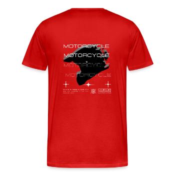 Motorcycle - Men's Premium Organic T-Shirt - red - Back - Damien (186cm)