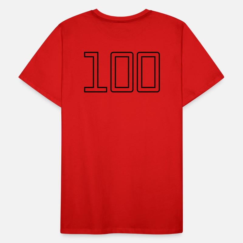 Numéro 100 (Style Université) T-shirt bio Premium Homme