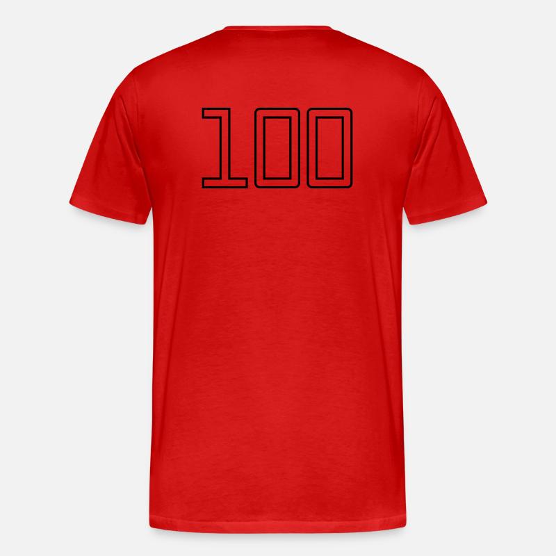 Numéro 100 (Style Université) - T-shirt bio Premium Homme - rouge