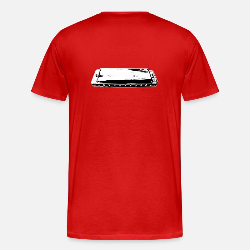 Bluesharp, Harmonica - Männer Premium Bio T-Shirt - Rot