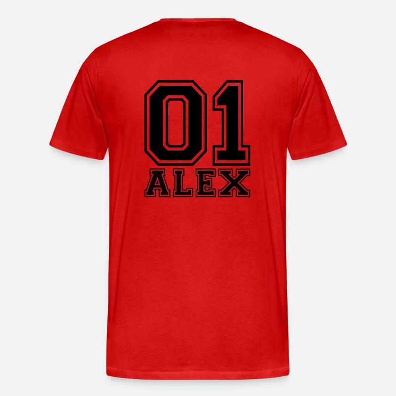 Alex - Name - Männer Premium Bio T-Shirt - Rot