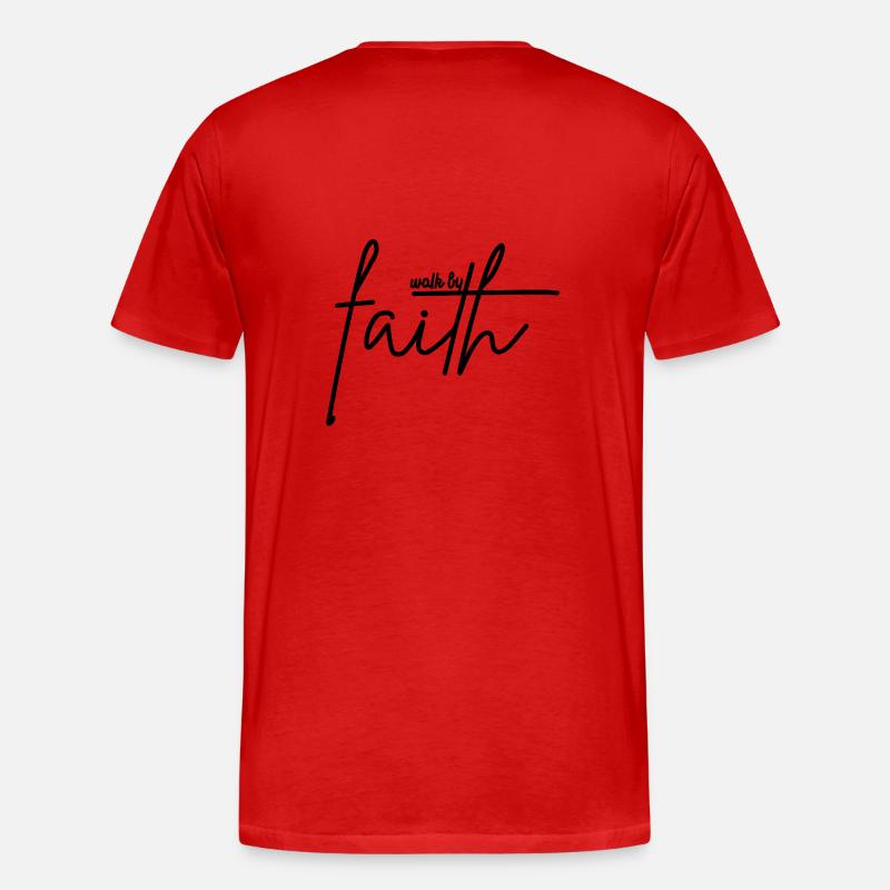 Wandeln Sie im Glauben - Männer Premium Bio T-Shirt - Rot