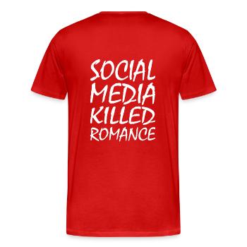 social media killed romance - T-shirt bio Premium Homme - rouge - Dos - Damien (186cm)