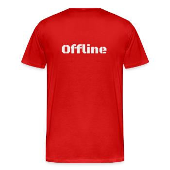 Offline - Men's Premium Organic T-Shirt - red - Back - Damien (186cm)