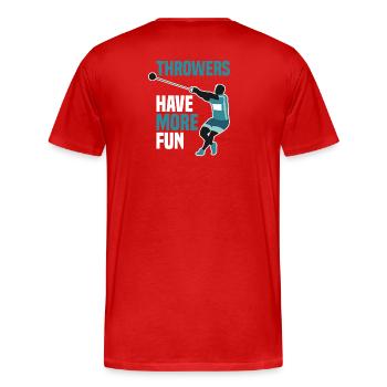 Leichtathletik - Männer Premium Bio T-Shirt - Rot - Hinten - Damien (186cm)