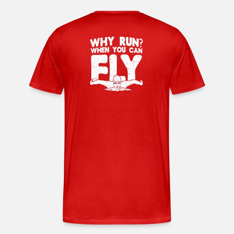 Schwimmen Schwimmer Geschenk - Männer Premium Bio T-Shirt - Rot