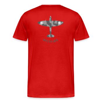 Avion de chasse de Spitfire - T-shirt bio Premium Homme - rouge - Dos - Damien (186cm)