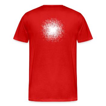 gepunkteter runder Hintergrund weiss - Männer Premium Bio T-Shirt - Rot - Hinten - Damien (186cm)