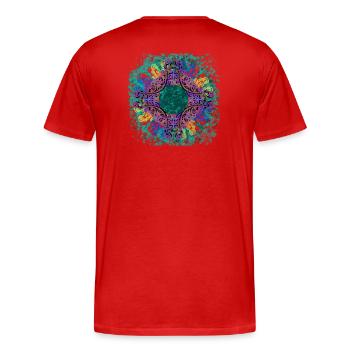 Modern Mandala 1 - Men's Premium Organic T-Shirt - red - Back - Damien (186cm)