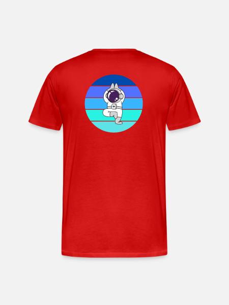 astronaut, flying rocket space - Men's Premium Organic T-Shirt - red