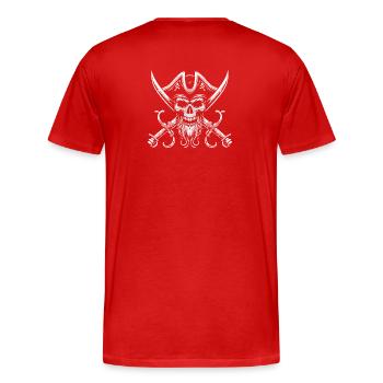Pirate Skull Sabers - Men's Premium Organic T-Shirt - red - Back - Damien (186cm)