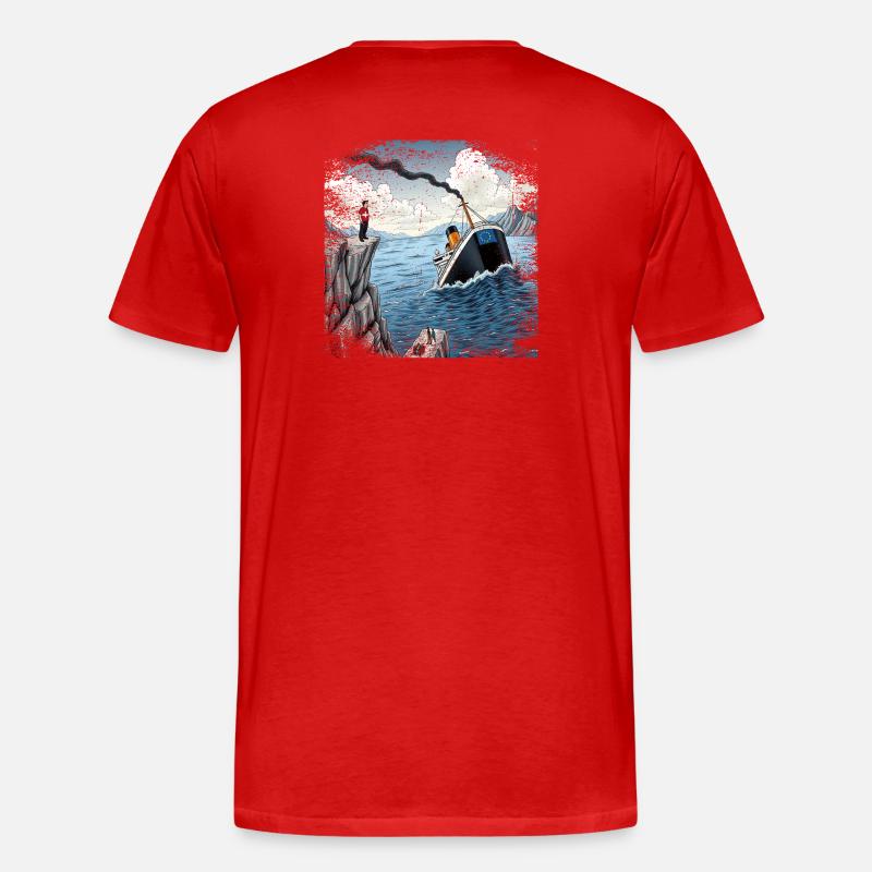 Satire Schweizer Neutralitat - Männer Premium Bio T-Shirt - Rot
