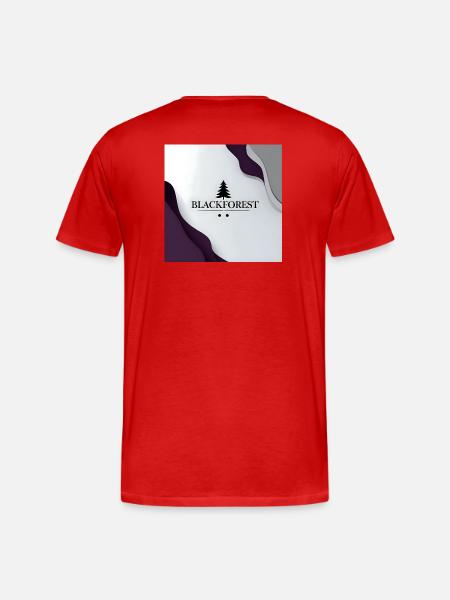Blackforest Baum Logo Kontrast - Männer Premium Bio T-Shirt - Rot