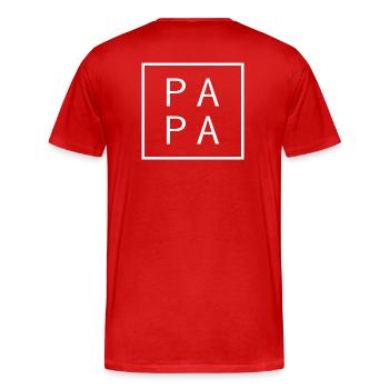 Papa Est. 2026 Father since 2026 Expectant Dad 2026 - Men's Premium Organic T-Shirt - red - Back - Damien (186cm)