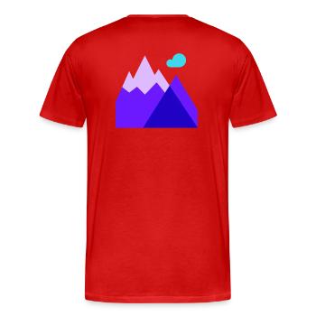 Bergfahren, Skifahren, Skifahren - Männer Premium Bio T-Shirt - Rot - Hinten - Damien (186cm)