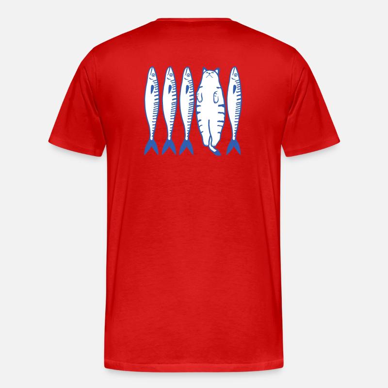 White Cat & Co. - Männer Premium Bio T-Shirt - Rot