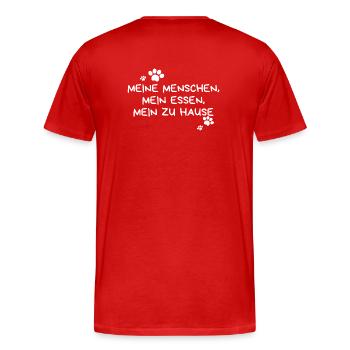 Haustier Witz - Männer Premium Bio T-Shirt - Rot - Hinten - Damien (186cm)