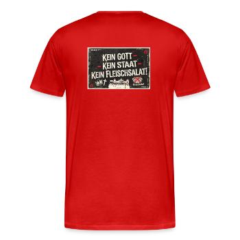 Ich bin ein Graslutscher - Vegan-Spruch - Männer Premium Bio T-Shirt - Rot - Hinten - Damien (186cm)
