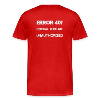 théorie du complot - T-shirt bio Premium Homme - rouge - Dos - Damien (186cm)