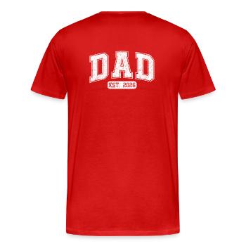 Dad 2026 Dad est 2026 - Men's Premium Organic T-Shirt - red - Back - Damien (186cm)