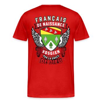 Vosgien Grâce de Dieu - T-shirt bio Premium Homme - rouge - Dos - Damien (186cm)