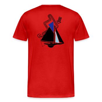Parcours classique de régate de voilier Voilier Yacht - T-shirt bio Premium Homme - rouge - Dos - Damien (186cm)