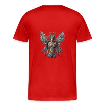 La Fée Lianne by FairyBreizh - T-shirt bio Premium Homme - rouge - Dos - Damien (186cm)