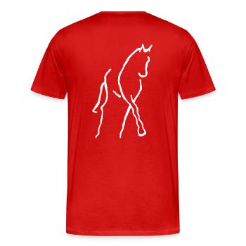 pferdbrush - Männer Premium Bio T-Shirt - Rot - Hinten - Damien (186cm)