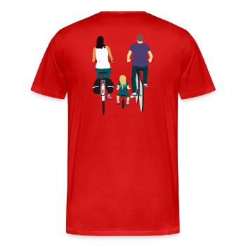 Faire du vélo ensemble - T-shirt bio Premium Homme - rouge - Dos - Damien (186cm)