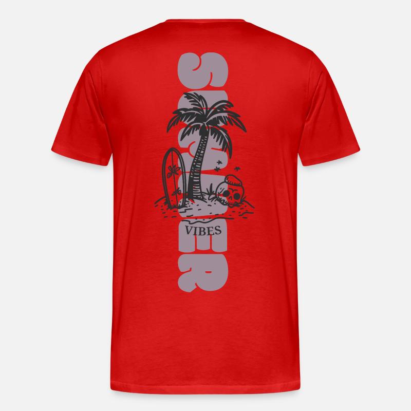 Summer vibe only - Männer Premium Bio T-Shirt - Rot