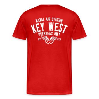 Naval air station Key West Florida - T-shirt bio Premium Homme - rouge - Dos - Damien (186cm)