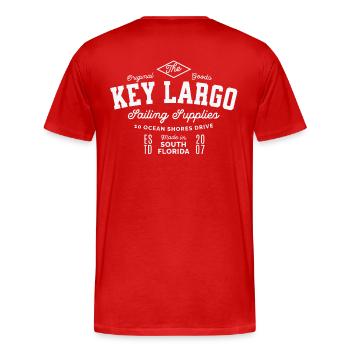 Key Largo Sailing supplies South Florida - T-shirt bio Premium Homme - rouge - Dos - Damien (186cm)