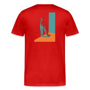 Urban Silhouette - Men's Premium Organic T-Shirt - red - Back - Damien (186cm)