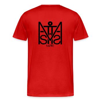Handgemachtes Namendesign „Matthias“ by Mr.Eater - Männer Premium Bio T-Shirt - Rot - Hinten - Damien (186cm)