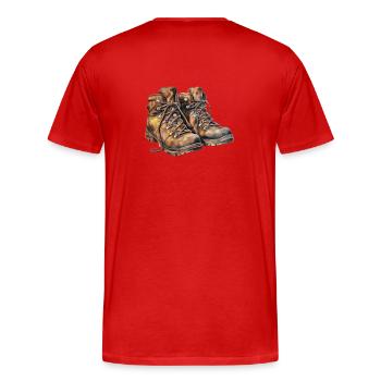 Hiking Shoes - Männer Premium Bio T-Shirt - Rot - Hinten - Damien (186cm)