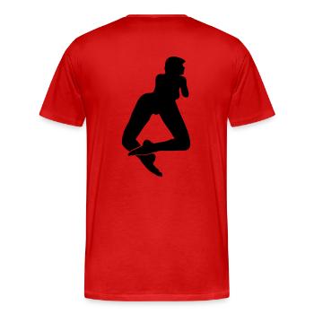 girl d1 - Männer Premium Bio T-Shirt - Rot - Hinten - Damien (186cm)