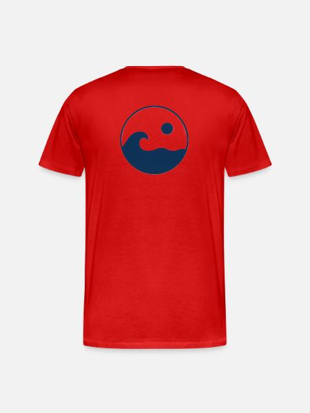 Circle Waves Sun Logo - Men's Premium Organic T-Shirt - red